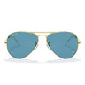 Ray-Ban Lunettes de Soleil RB3025 9196S2 Aviator Or/Bleu Unisexe Polarisées