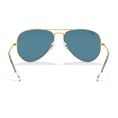 Ray-Ban Occhiali da Sole RB3025 9196S2 Aviator Oro/Blu Unisex Polarizzati 4