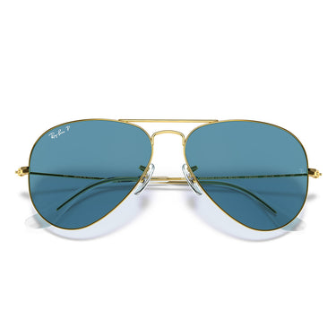 Ray-Ban Occhiali da Sole RB3025 9196S2 Aviator Oro/Blu Unisex Polarizzati 6
