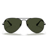 Ray-Ban Lunettes de Soleil RB3025 L2823 Aviator Noir-Vert G-15 Unisexe