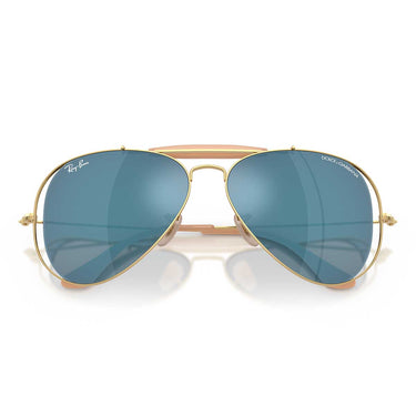 Ray-Ban Occhiali da Sole RB3029M 001/55 x Dolce & Gabbana The Outdoorsman Oro Arista/Blu Scuro Specchiato Unisex 6