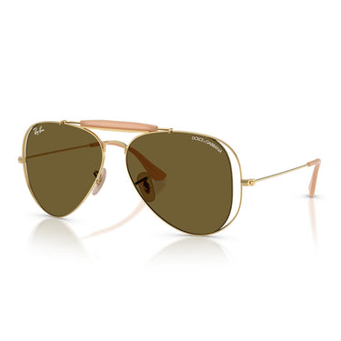 Ray-Ban Occhiali da Sole RB3029M 001/73 x Dolce & Gabbana The Outdoorsman Oro Arista/Marrone Scuro Unisex 2
