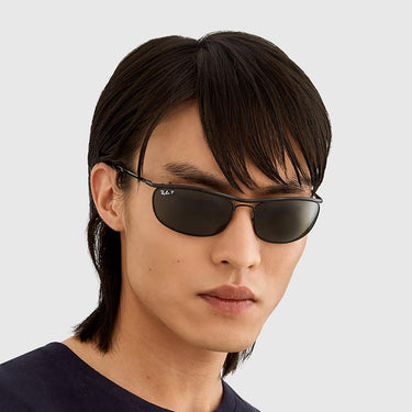 Ray-Ban Occhiali da Sole RB3119M 002/58 Olympian I Deluxe Nero/Verde G-15 Unisex Polarizzati 1