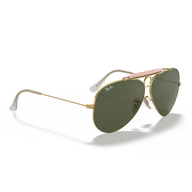 Ray-Ban Occhiali da Sole RB3138 001 Shooter Oro/Verde G-15 Unisex 4