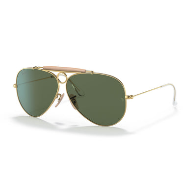 Ray-Ban Occhiali da Sole RB3138 W3401 Shooter Oro/Verde G-15 Unisex