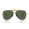Ray-Ban Occhiali da Sole RB3138M 001/71 x Dolce & Gabbana The Shooter Oro Arista/Verde Scuro Unisex
