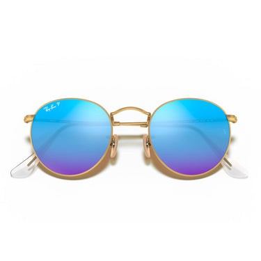 Ray-Ban Occhiali da Sole RB3447 112/4L Round Metal Oro/Blu Unisex Polarizzati 6