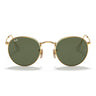 Ray-Ban Lunettes de Soleil RB3447N 001 Rond Métal Or/Vert G-15 Unisexe