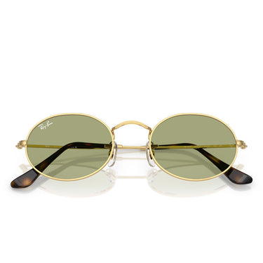 Ray-Ban Occhiali da Sole RB3547 001/4E Oval Oro/Verde Unisex 6