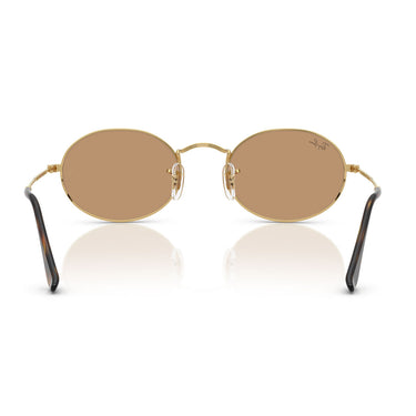 Ray-Ban Occhiali da Sole RB3547 001/53 Oval Oro/Marrone Unisex 4