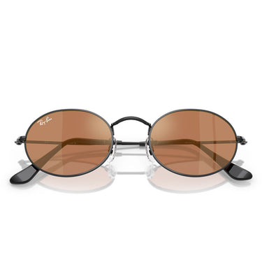 Ray-Ban Occhiali da Sole RB3547N 002/40 Oval Nero/Marrone Specchiato Unisex 6