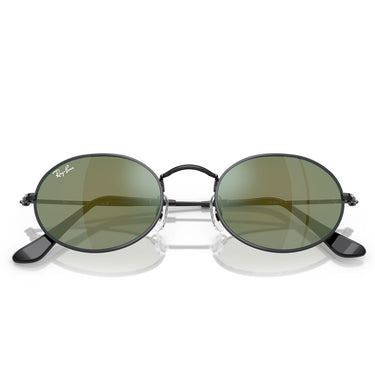 Ray-Ban Occhiali da Sole RB3547N 002/68 Oval Nero/Blu Specchiato Unisex 5