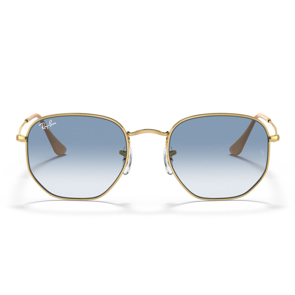 Ray Ban Occhiali Da Sole RB3548 001 3F Hexagonal Oro Azzurro Unisex Ray Ban Occhiali Da Sole RB3548 001 3F Hexagonal Oro Azzurro Unisex