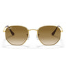 Ray-Ban Sunglasses RB3548 001/51 Hexagonal Gold Arista/Light Brown Gradient Unisex
