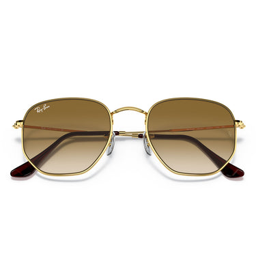 Ray-Ban Occhiali da Sole RB3548 001/51 Hexagonal Oro Arista/Marrone Chiaro Sfumato Unisex 6