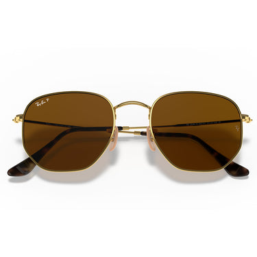 Ray-Ban Sonnenbrille RB3548N 001-57 Oktagonal Gold-Braun Unisex Polarisiert 6