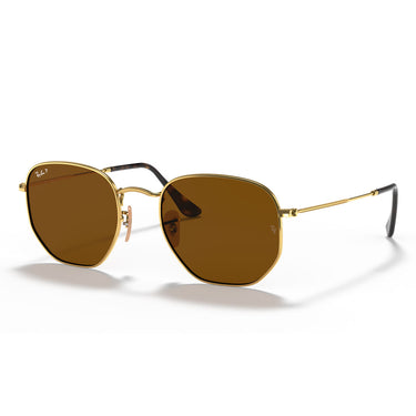 Ray-Ban Sonnenbrille RB3548N 001-57 Oktagonal Gold-Braun Unisex Polarisiert 1