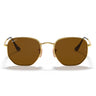 Ray-Ban Sunglasses RB3548N 001-57 Octagonal Gold-Brown Unisex Polarized
