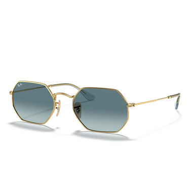 Ray-Ban Occhiali da Sole RB3556N 91233M Octagonal Oro Arista/Blu Sfumato Unisex 1