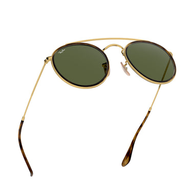 Ray-Ban Occhiali da Sole RB3647N 001 Round Double Bridge Oro Arista Verde G-15 Unisex 5