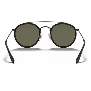Ray-Ban Occhiali da Sole RB3647N 002 58 Round Double Bridge Nero Verde G-15 Unisex Polarizzati  4