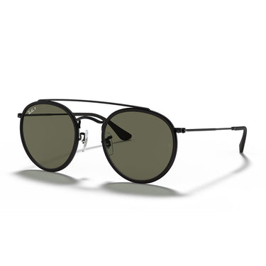Ray-Ban Occhiali da Sole RB3647N 002 58 Round Double Bridge Nero Verde G-15 Unisex Polarizzati 2