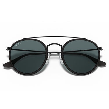 Ray-Ban Occhiali da Sole RB3647N 002 R5 Round Double Bridge Nero Blu Grigio Unisex 5