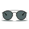 Ray-Ban Occhiali da Sole RB3647N 002 R5 Round Double Bridge Nero Blu Grigio Unisex 