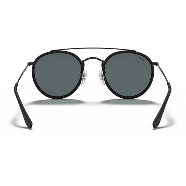 Ray-Ban Occhiali da Sole RB3647N 002 R5 Round Double Bridge Nero Blu Grigio Unisex 4