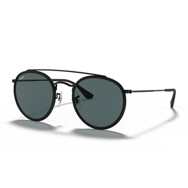 Ray-Ban Occhiali da Sole RB3647N 002 R5 Round Double Bridge Nero Blu Grigio Unisex 2