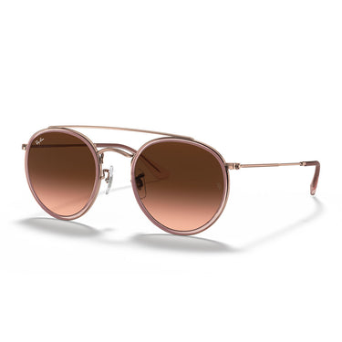  Ray-Ban Occhiali da Sole RB3647N 9069A5 Round Double Bridge Rame Marrone Sfumato Unisex 2