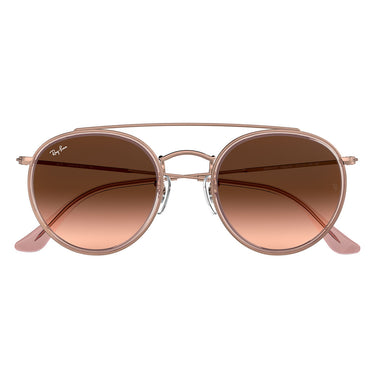 Ray-Ban Occhiali da Sole RB3647N 9069A5 Round Double Bridge Rame Marrone Sfumato Unisex 5
