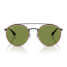 Ray-Ban Occhiali da Sole RB3647N 92794E Round Double Bridge Nero Verde Unisex