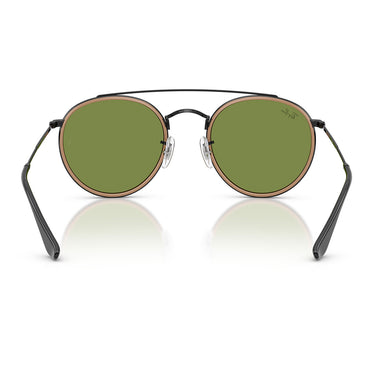Ray-Ban Occhiali da Sole RB3647N 92794E Round Double Bridge Nero Verde Unisex 4