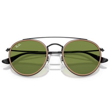 Ray-Ban Occhiali da Sole RB3647N 92794E Round Double Bridge Nero Verde Unisex 5