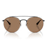 Ray-Ban Occhiali da Sole RB3647N 927973 Round Double Bridge Nero/Marrone Unisex