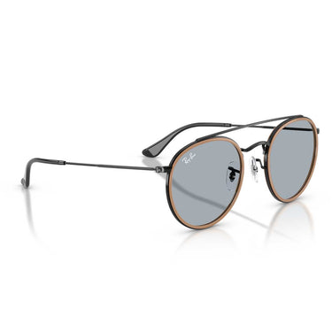 Ray-Ban Occhiali da Sole RB3647N 9279R5 Round Double Bridge Nero/Blu Unisex 5