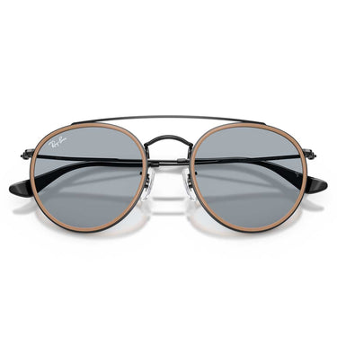 Ray-Ban Occhiali da Sole RB3647N 9279R5 Round Double Bridge Nero/Blu Unisex 6