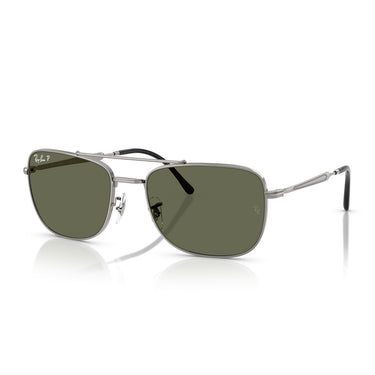 Ray-Ban Occhiali da Sole RB3755 004/58 Argento/Verde Unisex Polarizzati