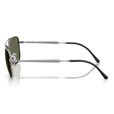 Ray-Ban Occhiali da Sole RB3755 004/58 Argento/Verde Unisex Polarizzati