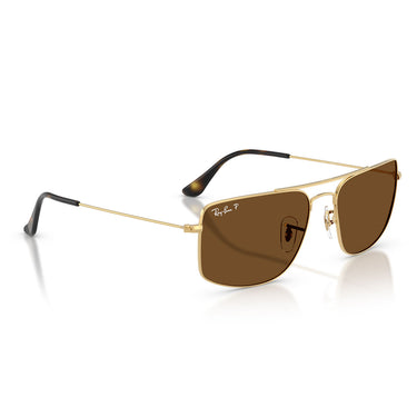 Ray-Ban Occhiali da Sole RB3779 001/57 Explorer 3 Oro Arista/Marrone Unisex Polarizzati 4