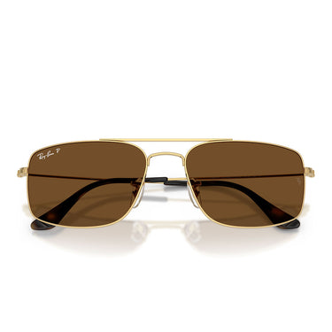 Ray-Ban Occhiali da Sole RB3779 001/57 Explorer 3 Oro Arista/Marrone Unisex Polarizzati 5