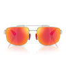 Ray-Ban Occhiali da Sole RB3789M F0071D x Scuderia Ferrari Argento/Rosso Grigio Specchiato Unisex