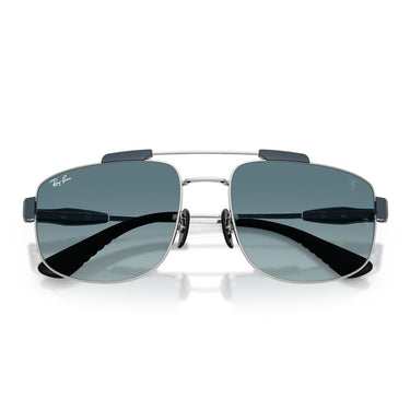 Ray-Ban Occhiali da Sole RB3789M F1383M x Scuderia Ferrari Argento/Blu Sfumato Grigio Unisex 5