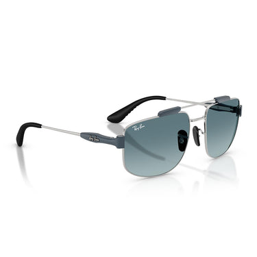 Ray-Ban Occhiali da Sole RB3789M F1383M x Scuderia Ferrari Argento/Blu Sfumato Grigio Unisex 4