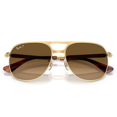 Ray-Ban Occhiali da Sole RB3793 001 M2 Bill Max Oro Arista Marrone Sfumato Unisex Polarizzati  5