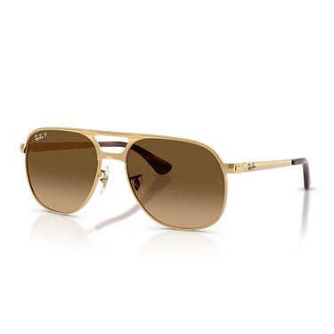Ray-Ban Occhiali da Sole RB3793 001 M2 Bill Max Oro Arista Marrone Sfumato Unisex Polarizzati  2