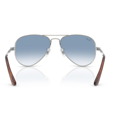 Ray-Ban Occhiali da Sole RB3925 003 3F Aviator Max Argento Trasparente Sfumato Blu Unisex 
