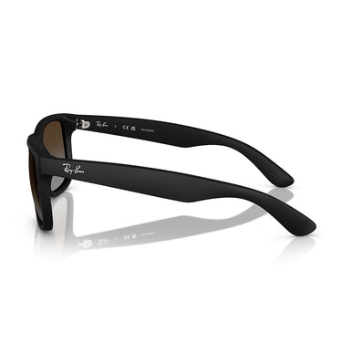 Ray-Ban Occhiali da Sole RB4165 622 T5 Justin Gomma Nera Grigio Sfumato Marrone Unisex Polarizzati  3