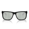 Ray-Ban Lunettes de Soleil RB4165 622 Y4 Justin Caoutchouc Noir Vert Miroir Gris Unisexe Polarisées